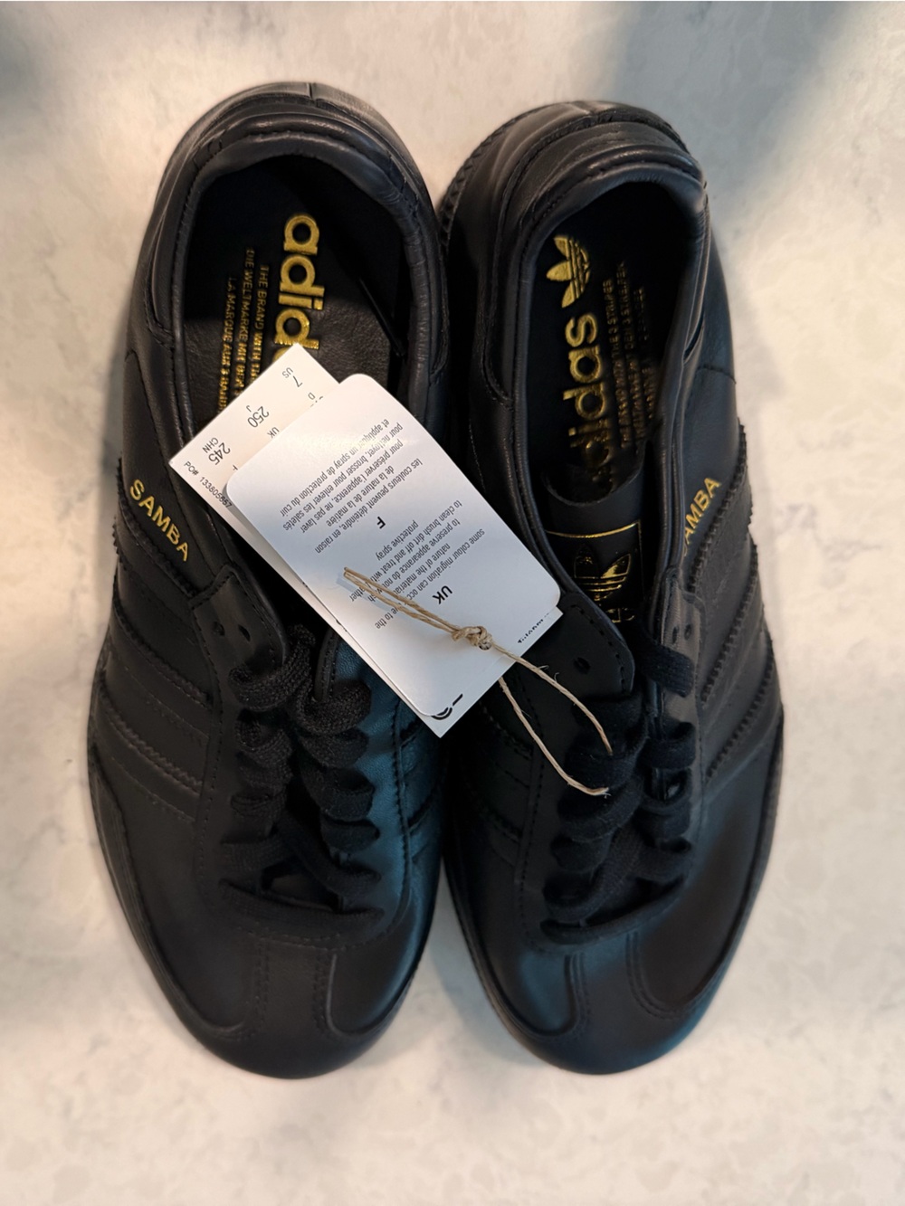 Adidas Samba Decon Black Gold Leather Sneakers IG6172